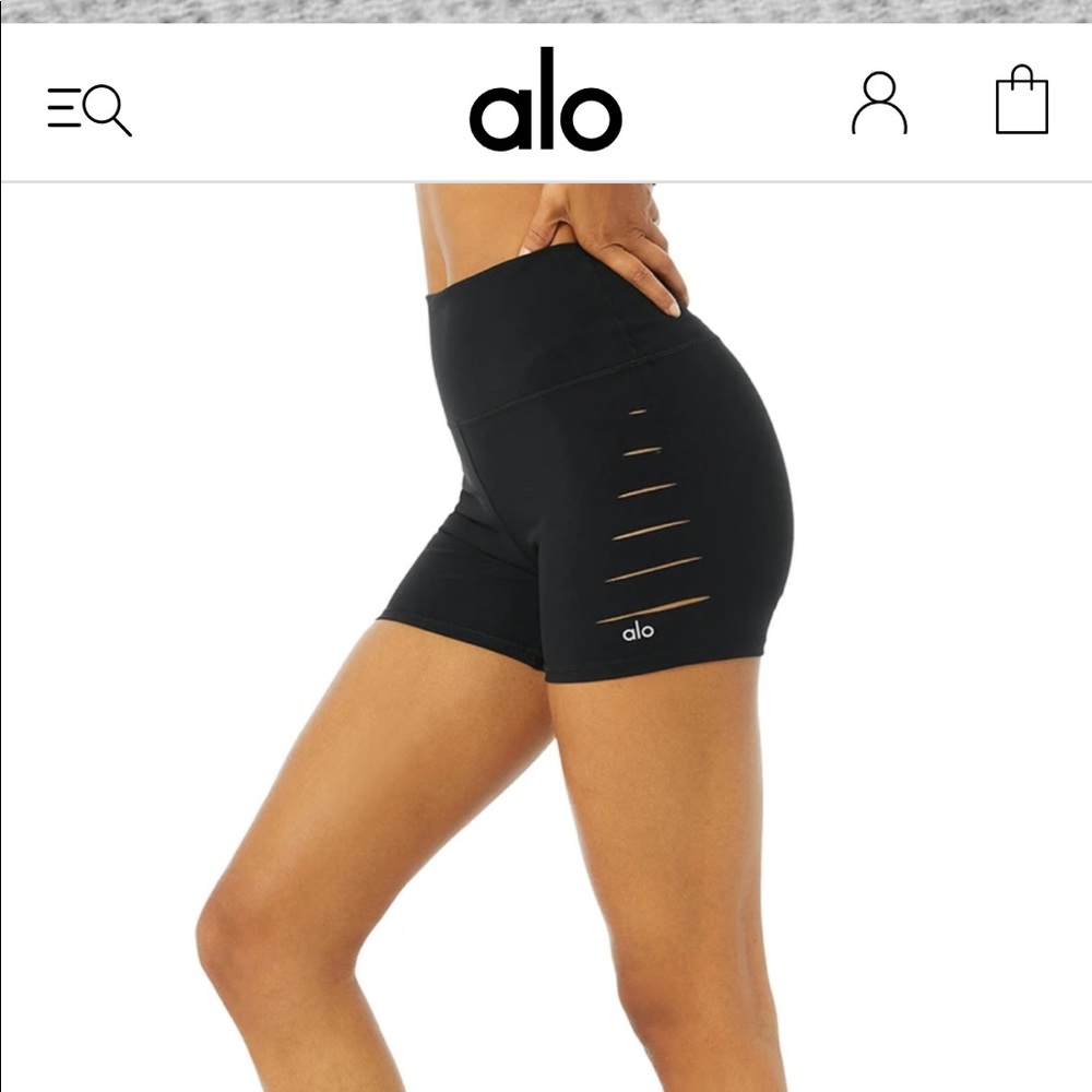 Alo Yoga Ripped Side Shorts in PLUM